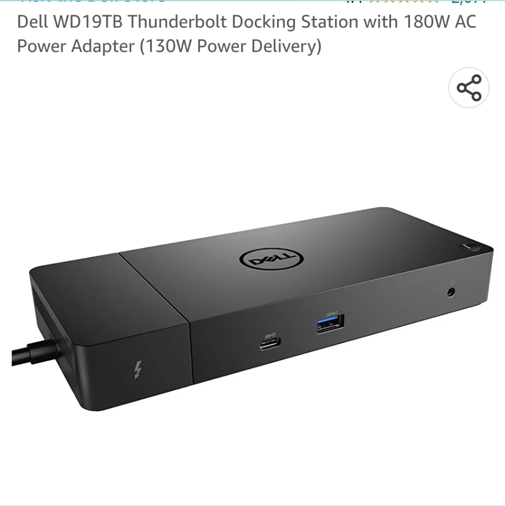 Dell Docking Station WD19 with 180W Power Cord